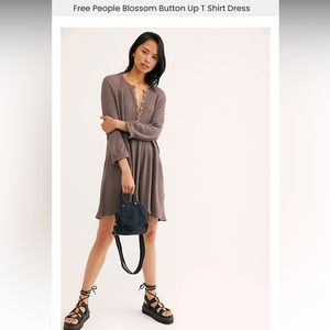 Free People Blossom Button Up Dress Grey size S NWT